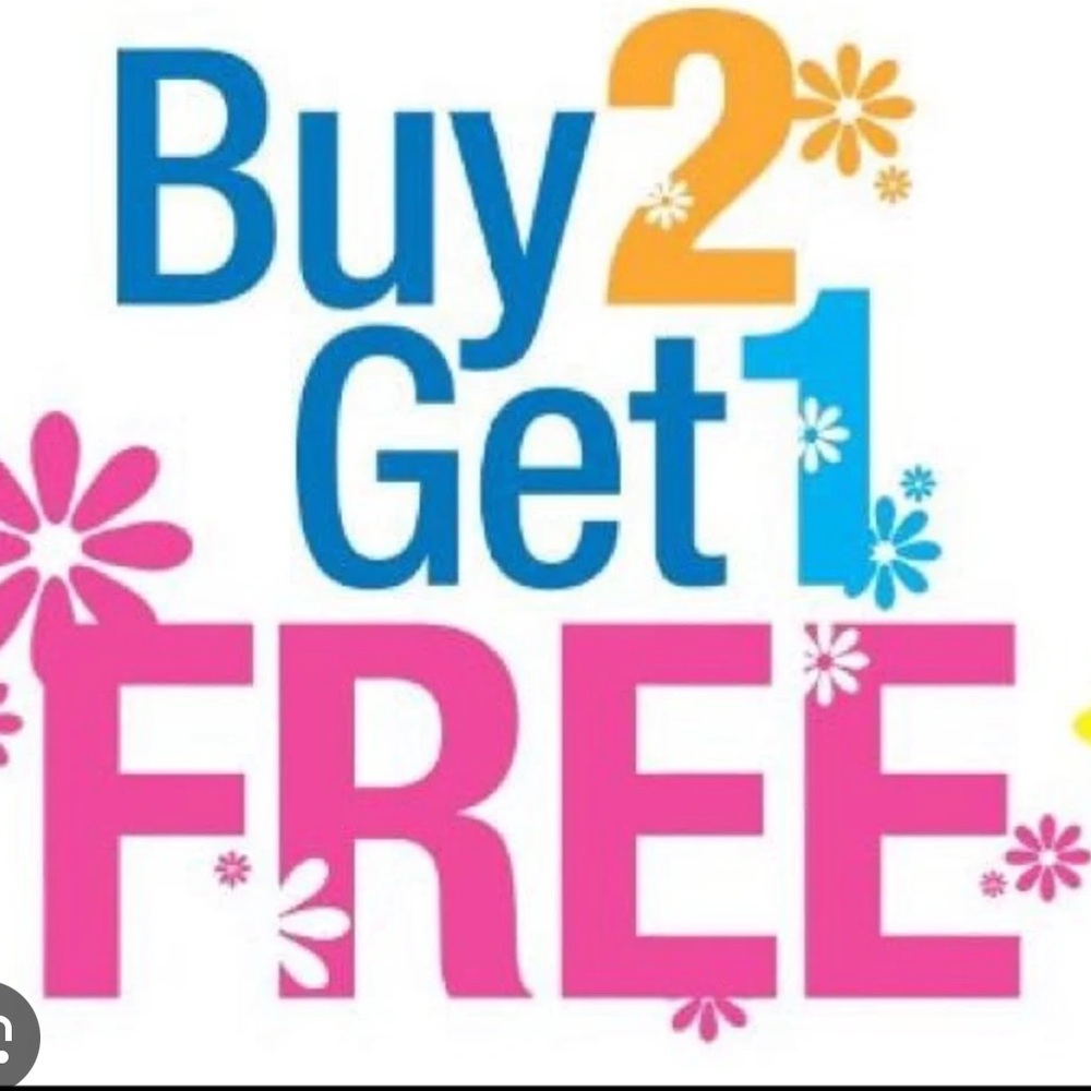 Buy 2 items and 3rd one is free!